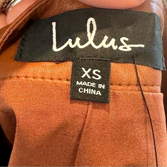 NEW Lulu's XS Most Fab Clay Brown Vegan Leather Button Front Skirt - Picture 5 of 5